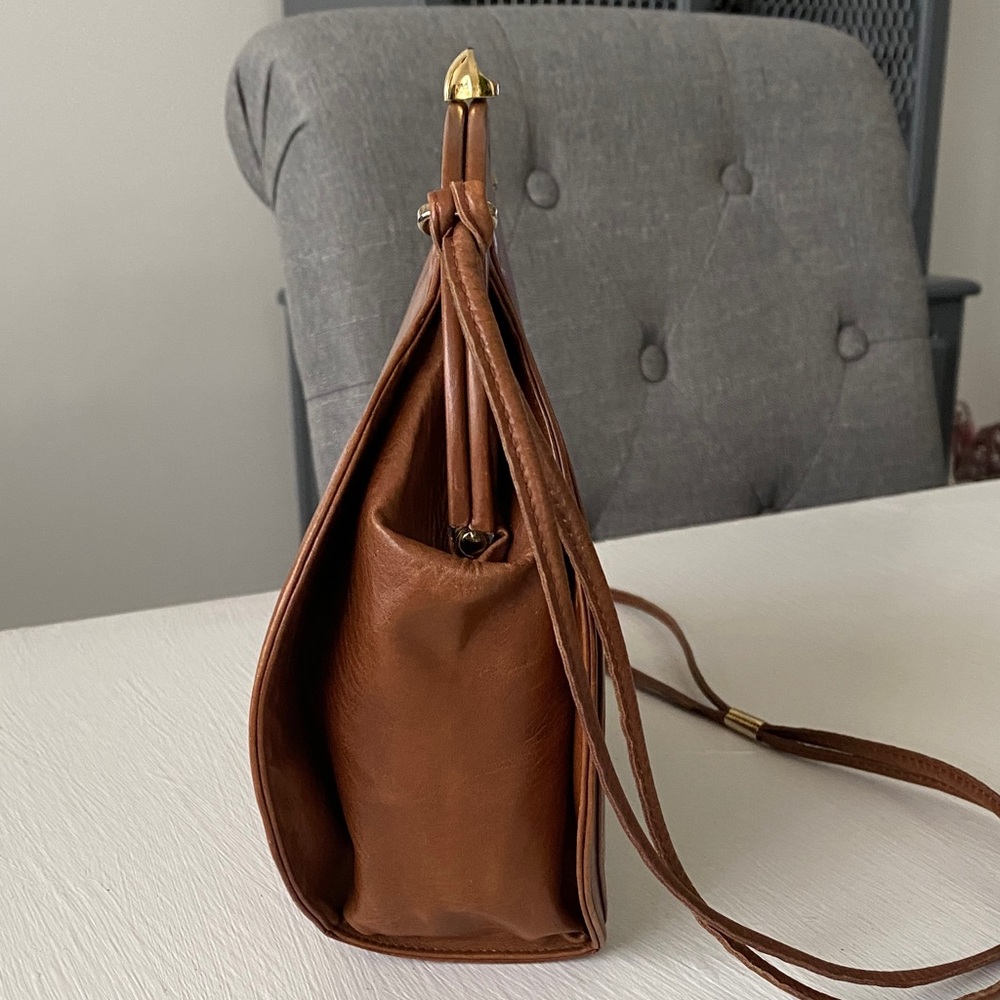 Vintage Bally Les Accessoires Dome-Shaped Saddle Leather Bag 1970s with COA - Picture 8 of 14
